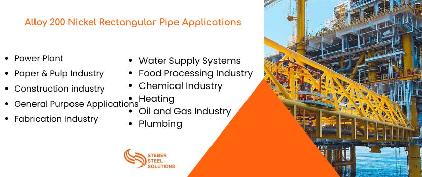 Alloy 200 Nickel Rectangular Pipe Applications 
