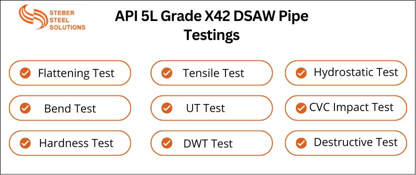 API 5L Grade X42 DSAW Pipe Testings