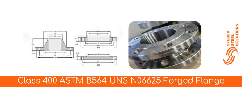Class 400 ASTM B564 UNS N06625 Forged Flange Dimensions