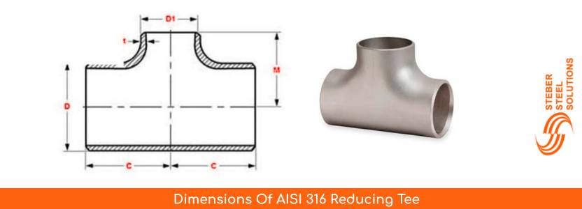 Dimensions Of AISI 316 Reducing Tee