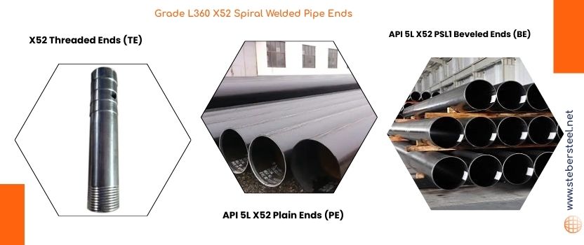 Grade L360 X52 Spiral Welded Pipe Ends 