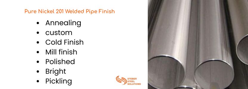 Pure Nickel 201 Welded Pipe Finish 