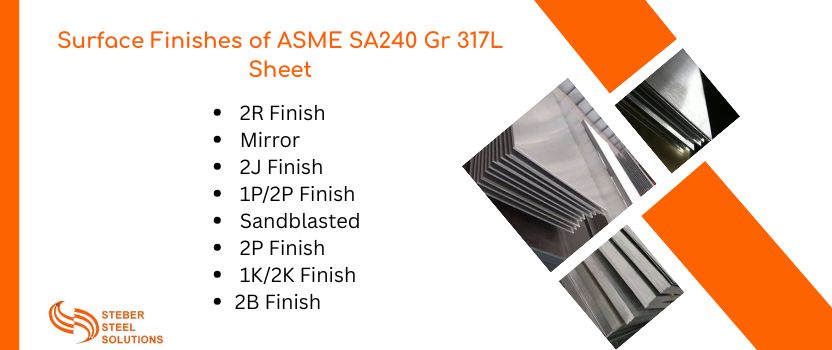 Surface Finishes of ASME SA240 Gr 317L Sheet